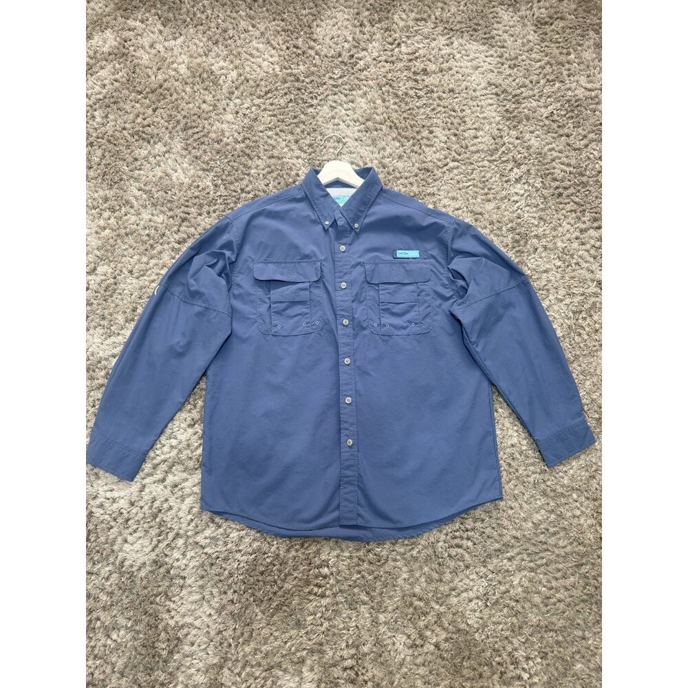 Tuna Men’s Brand Fishing Shirt UPF 50 Long Sleeve Button Up Quick Dry Size L